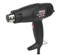Sealey HS105 Professional Hot Air Gun 2 Speed Power output 375°C/500°C Handheld and Verticle Upright stand for hands free wire melting Fitted with BS Approved UK 3 Pin Safety Plug