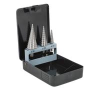 Sealey HSS 4341 Step Drill Bit Set 3pc Double Flute - AK4746