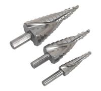 Sealey Step Drill Bit Set AK4743 - M2 HSS Spiral Flute, 3pc