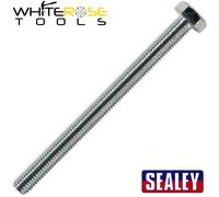 Sealey HT Setscrew M8 x 100mm 8.8 Zinc Pack of 25 Fixings Threaded Zinc Plated
