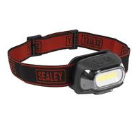 Sealey Rechargeable Head Torch with Auto-Sensor, 8W COB LED, 500lm - HT08R, Red