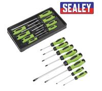 Sealey HV001 8pc Screwdriver Set - Hi-Vis Green