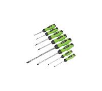 Sealey HV002 Screwdriver Set 8 Piece Hammer-Thru Hi-Vis Green