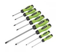 Sealey HV002 Screwdriver Set 8Pc Hammer-Thru Hi-Vis Green