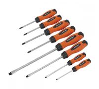 Sealey Hv004 Screwdriver Set 8Pc Hammer-Thru Hi-Vis Orange