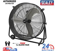 Sealey HVD30 30" Workshop Drum Fan 230V High Velocity Cooling With 1x Glove pair