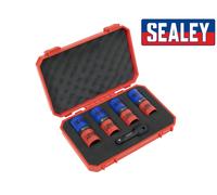 Sealey Impact Alloy Wheel Sockets Sleeved - Inc 1/2 Sizes for Swollen Nuts Caps