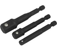 Sealey Impact Driver Socket Adaptor Set 3pc 1/4" 3/8" 1/2" Drive Premier