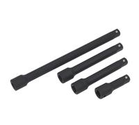 Sealey Impact Extension Bar Set 4pc 1/2"D Lengths 75, 125, 150, 250mm AK5513