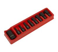 Sealey Premier Hex Impact Bit & Holder Set 1/2"Sq Drive 9pc AK5609