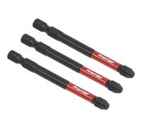 Sealey Impact Power Tool Pozi Screwdriver Bits PZ3 75mm Pack of 3