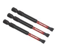 Sealey Impact Power Tool Slotted Screwdriver Bits 5.5mm 75mm Pack of 3