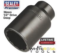 Sealey Impact Socket 36mm Bi-Hex Deep 1/2"Sq Drive Ratchet Wrench Premier