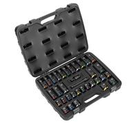 Sealey Impact Socket Set 1/2"D 34pc Colour Coded Deep & Standard Length AK5635M