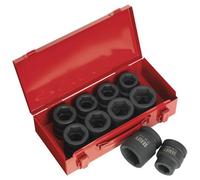 Sealey Impact Socket Set 10Pc 1"sq Drive Metric/imperial Ak688