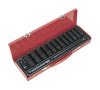 Sealey Impact Socket Set 15pc 1/2"Sq Drive Deep Metric AK5815M