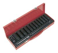 Sealey Impact Socket Set 15pc 1/2"Sq Drive Deep Metric With Extension Bars