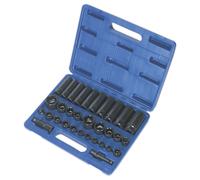 Sealey Impact Socket Set 32pc Standard/Deep 3/8"&1/2"Sq Dr Met/Imp AK681