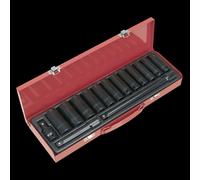 Impact Socket Set 15pc 1/2"Sq Drive Deep Metric