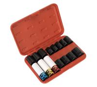 Sealey Impact Socket & Wheel Nut Removal Set 15Pc 1/2"sq Drive Ak5615M