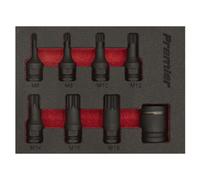Sealey Impact Spline Socket Bit Set 8Pc 3/8"sq Drive Ak5622