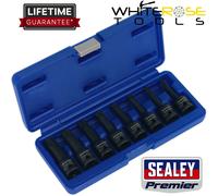 Sealey Impact TRX-Star Socket Bit Set Premier 8pc 1/2"Sq Drive T30-T80 Wrench