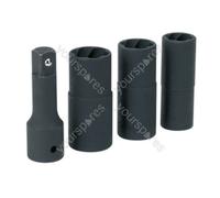 Sealey Impact Wheel Nut/Removal Flip Socket Set 1/2"Sq Drive 6pc