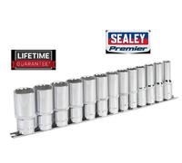 Sealey Socket Set AK2675 13pc 1/2" Square Drive 12-Point Deep Walldrive Imperial