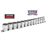 Sealey AK2674 Socket Set 13Pc 1/2inSq Drive 12Pt Walldrive® Imperial