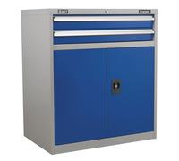 Sealey Industrial Cabinet 2 Drawer & 1 Shelf Double Locker API8810