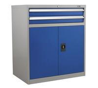 Sealey Industrial Cabinet 2 Drawer & 1 Shelf Double Locker Api8810