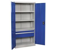 Sealey Industrial Cabinet 2 Drawer 3 Shelf 1800mm Apiccombo2