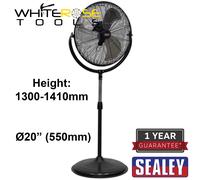 Sealey Industrial High Velocity Pedestal Fan HVF20P 20" 230V
