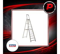 Sealey Industrial Step Ladder Aluminium 12 Steps 150kg Capacity 4.1m AXL12