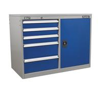 Sealey Industrial Tool Cabinet Work Station 5 Drawers & 1 Shelf Locker API1103B