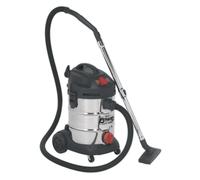 Sealey Industrial Vacuum Cleaner Stainless Steel Drum Auto Start 30L 1400W/230V