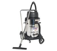 Sealey PC477 Industrial Wet & Dry Vacuum Cleaner 77ltr Stainless D...