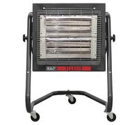Sealey Infrared Cabinet Heater Portable Halogen Garage Workshop 1.2kW/2.4kW 110V