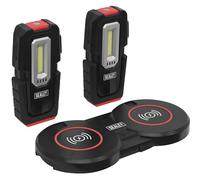 Sealey LEDWCBCOMBO3 Inspection Light (X2) 3W Cob & 1W Smd Led & Double Wireless Charging Base
