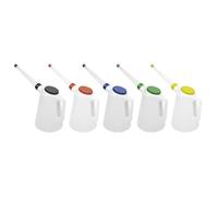 Sealey 5 Piece Colour Coded Flexible Spout Oil Container Set