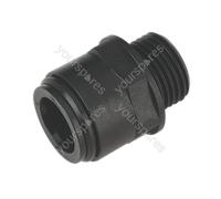 Sealey John Guest® Straight Adaptor 15mm x 1/2"BSP - Pack of 2