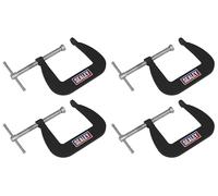 Sealey GCC01 Junior C-Clamp Set 4Pc - 64Mm X 64Mm