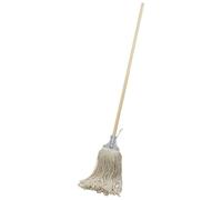 Sealey Kentucky Mop With Wooden Handle 450g Extra Thick 100% Cotton Head BM03