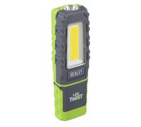 Sealey LED Twist Rechargeable Inspection Light, 5W COB & 1W SMD, 600lm, with 180° Magnetic Stand - LED601G, Grey/Green