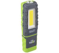 Sealey LED Twist Rechargeable Inspection Light 5W Cob & 1W SMD Green