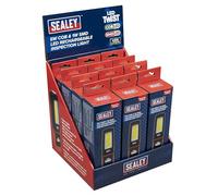 Sealey LED Twist Rechargeable Inspection Light - Display Box of 12, 5W COB & 1W SMD with 180° Magnetic Stand - LED601DB