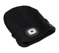 Sealey LED185W Beanie Hat 1W Smd Led Usb Rechargeable With Wireless Headphones