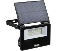 Sealey 20W SMD LED Extra-Slim Solar Floodlight with Wall Bracket - LED20S, Black