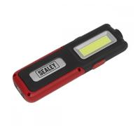 Sealey Rechargeable Inspection Light & Power Bank LED318R, 5W COB + 3W SMD, 400 Lumens, Red