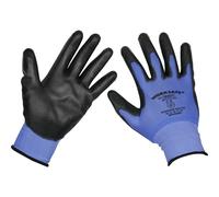 Sealey Lightweight Precision Grip Gloves Blue / Black XL Pack of 12